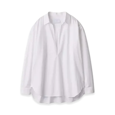 ssstein Pima Cotton Oversized Skipper Shirt "Off White"