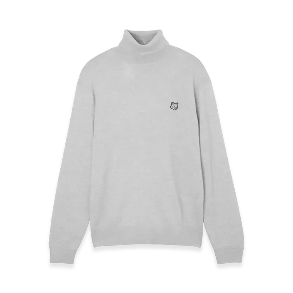 Maison Kitsune Fox Head Patch Regular Turtleneck "Light Gray"