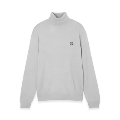Maison Kitsune Fox Head Patch Regular Turtleneck "Light Gray"