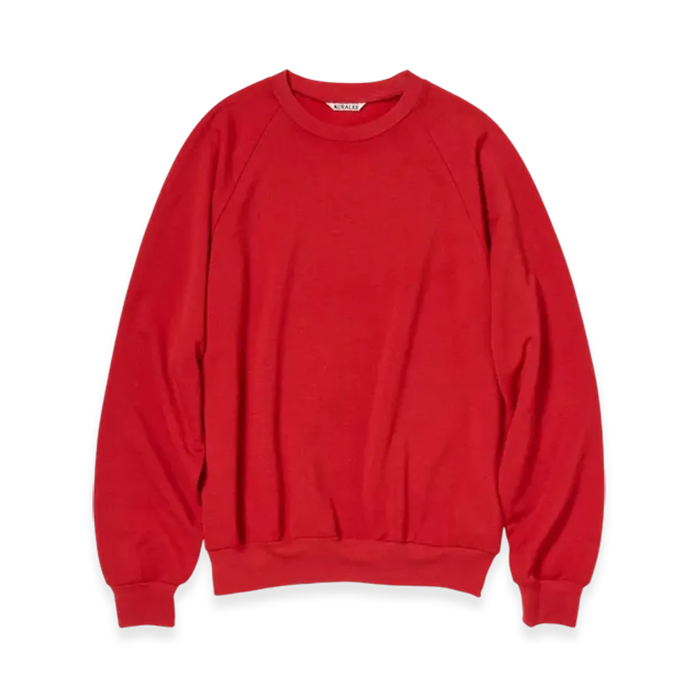 AURALEE Light Wool Sweat P/O "Red"