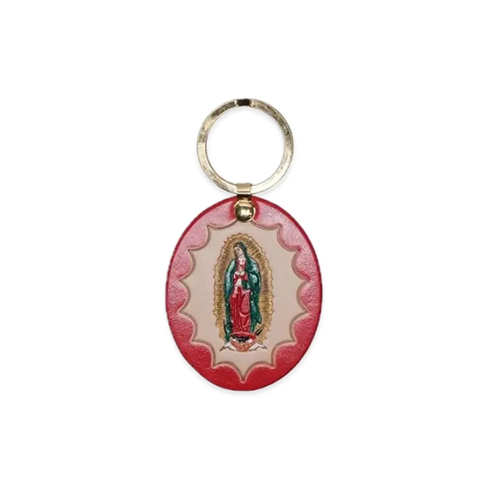 Supreme Guadalupe Leather Keychain "Red"