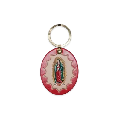 Supreme Guadalupe Leather Keychain "Red"