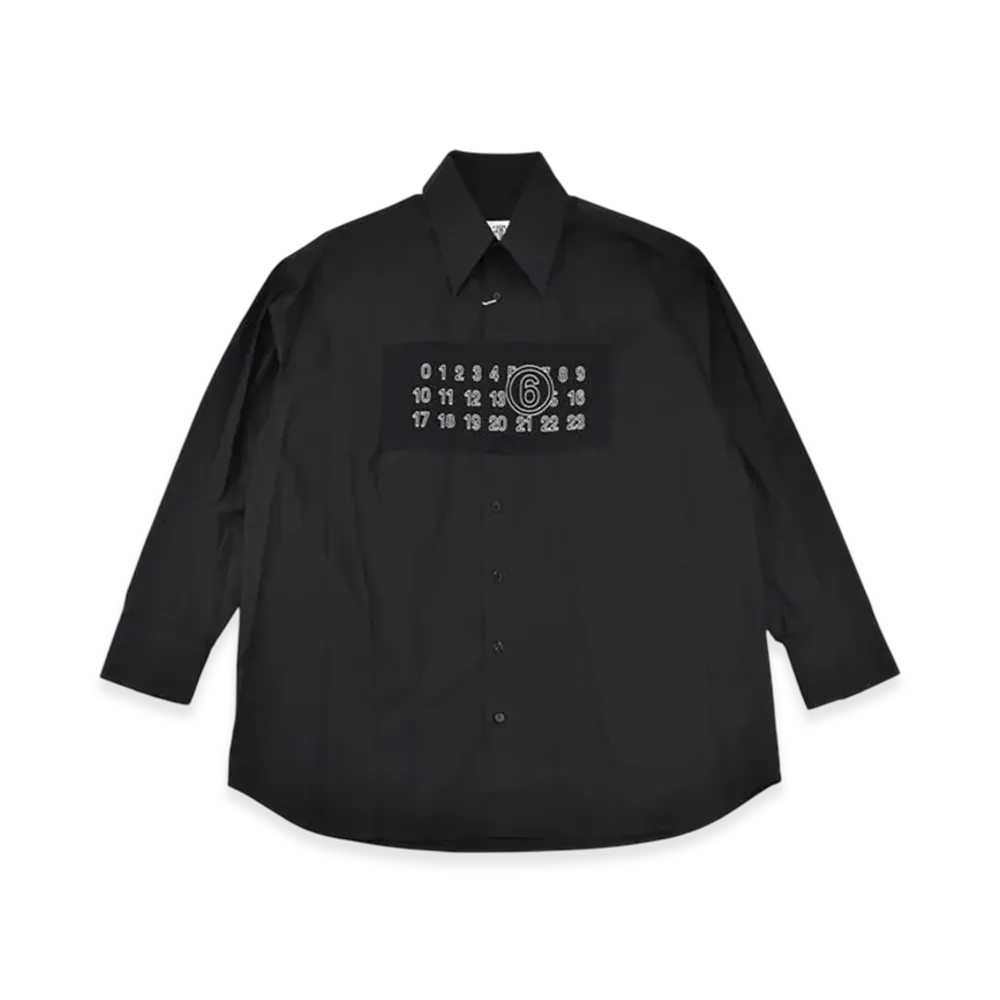 MM6 Maison Margiela Numbering Logo Overshirt "Black"