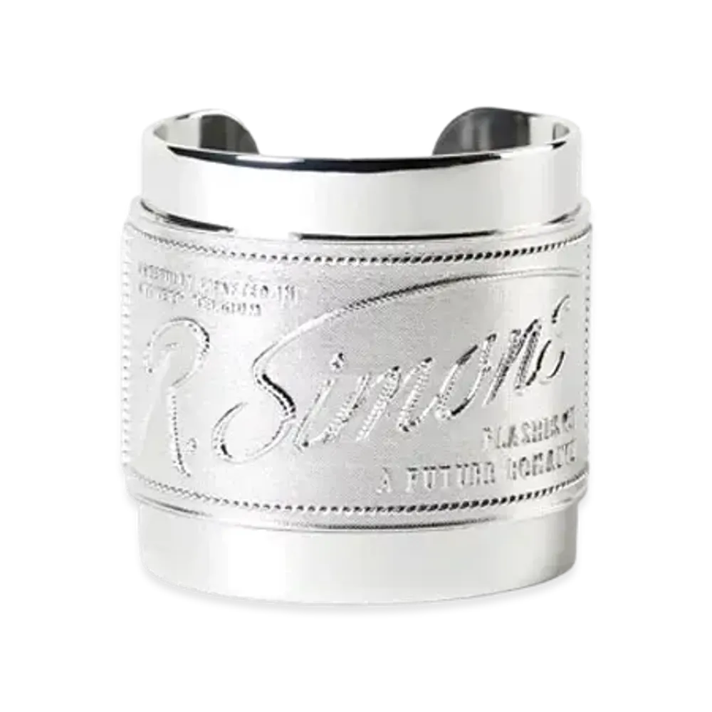 RAF SIMONS Solid R Simons Bracelet With Devotion Label "Silver"