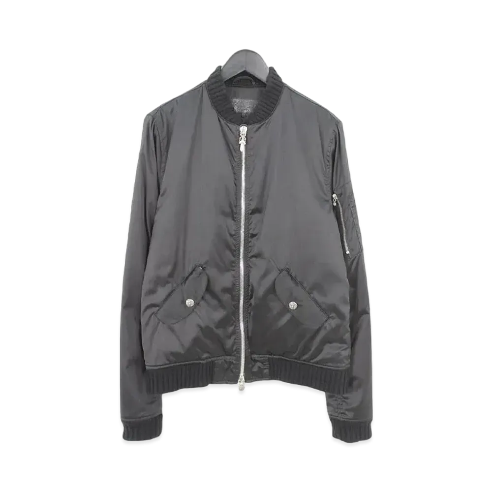 Chrome Hearts x DSMG Classic Rib Cashmere Dagger Zip MA-1 Bomber Jacket "Black"