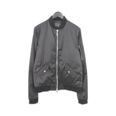 Chrome Hearts x DSMG Classic Rib Cashmere Dagger Zip MA-1 Bomber Jacket "Black"