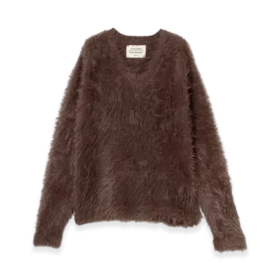 BEAMS FUTURE ARCHIVE Shaggy Vneck Knit "Brown"