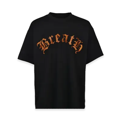 BREATH Nagoya Exclusive Old English Logo Rhinestone Tee "Black/Orange"