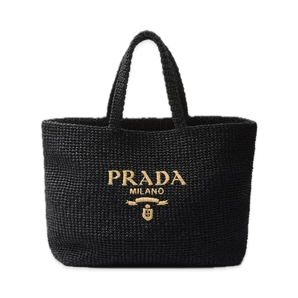 PRADA Crochet Tote Bag "Black"