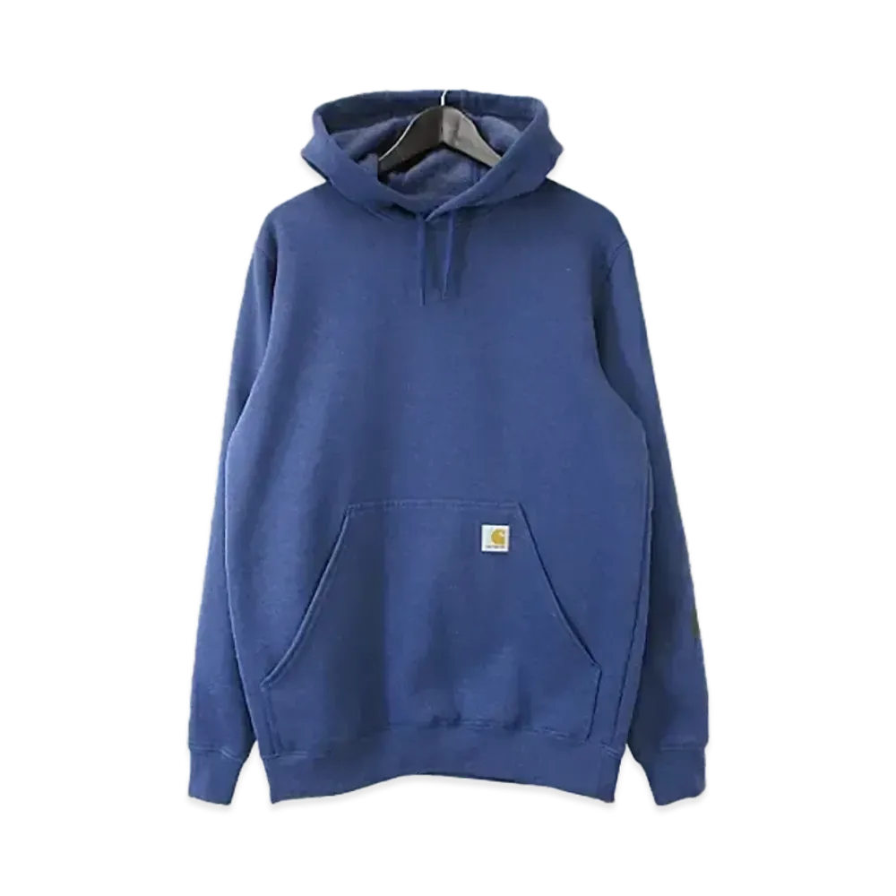 Carhartt Loose Fit Midweight Logo Sleeve Graphic Sweatshirt "Deep Ocean Heather/Citrus"