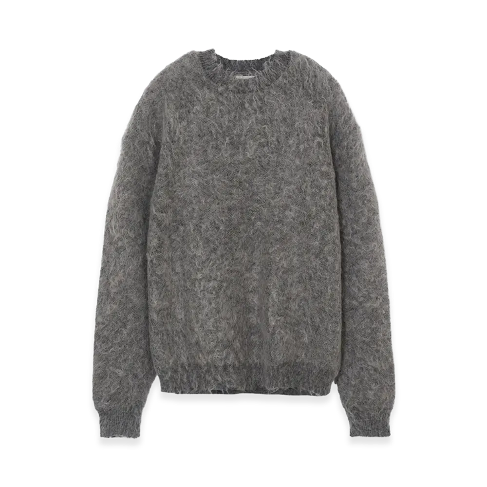 YOKE Exclusive Brushed Mohair Sweater "Grey"