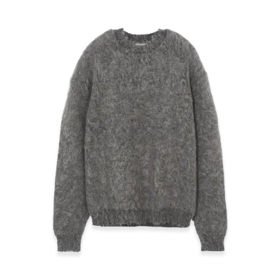 YOKE Exclusive Brushed Mohair Sweater "Grey"