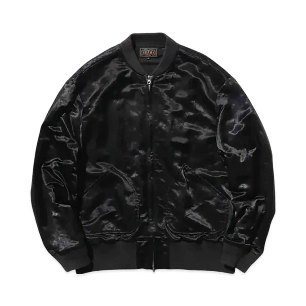 BEAMS Sports Blouson Broken Nylon Satin "Black"