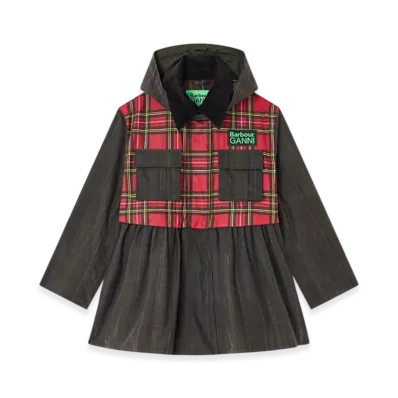 Barbour x GANNI Peplum Wax Jacket "Dark Green"
