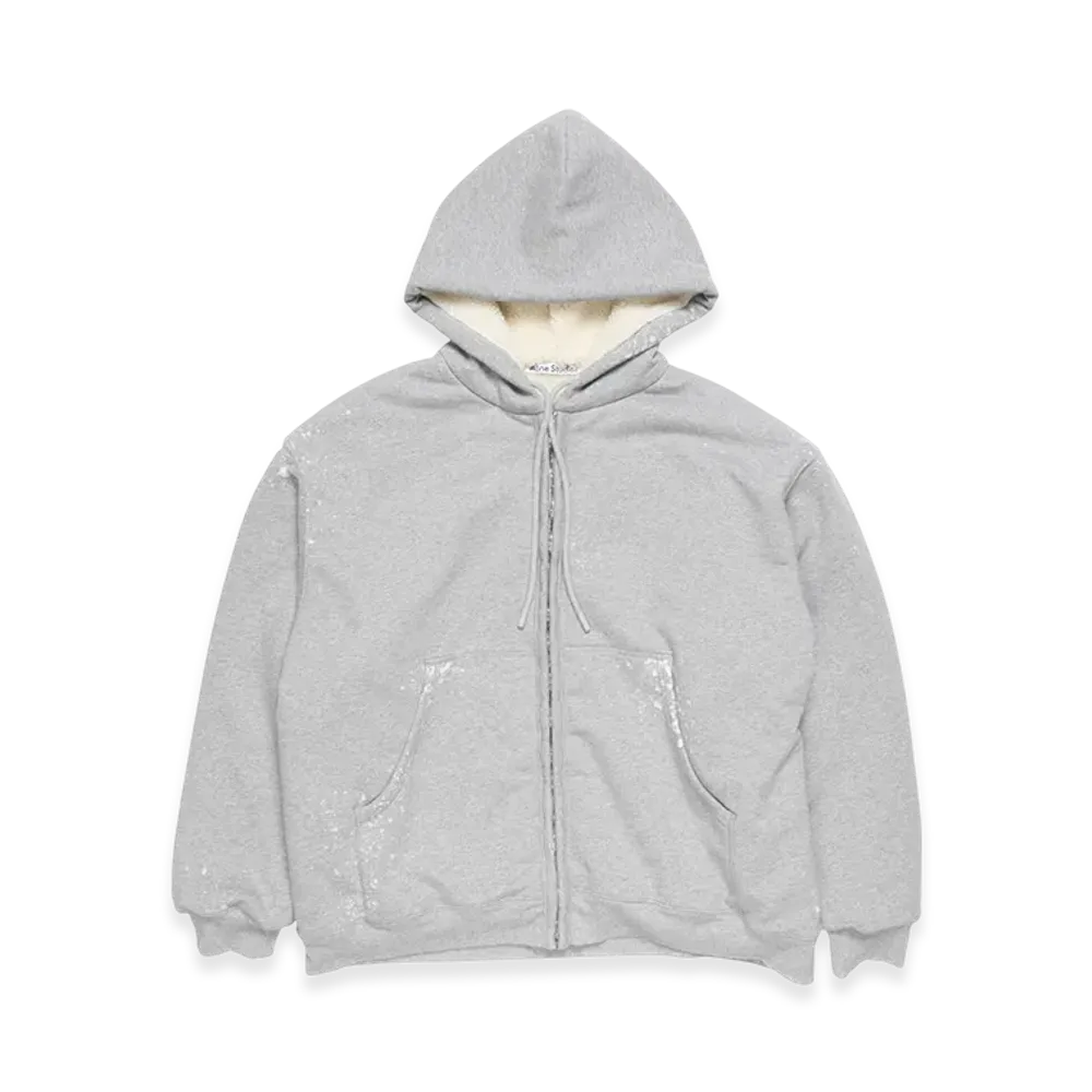 Acne Studios Hooded Zipper Sweatshirt "Gray Melange"