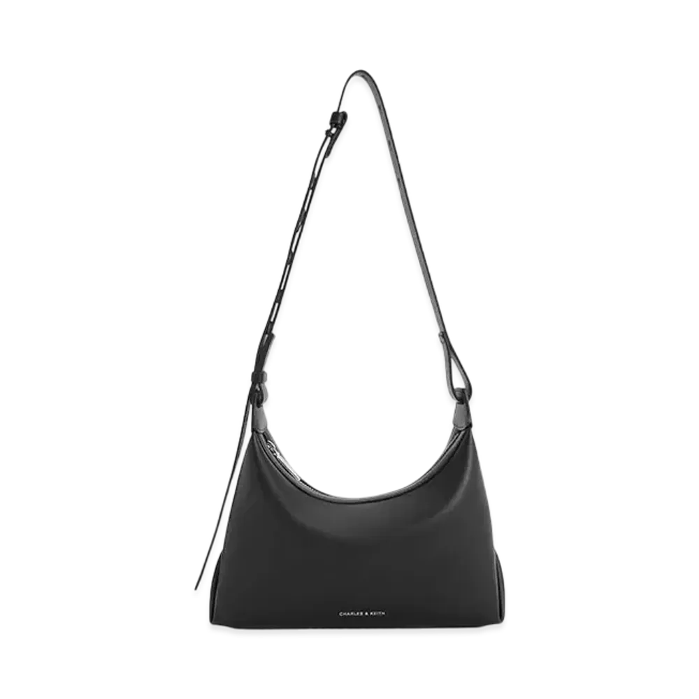CHARLES & KEITH Aurelie Trapeze Hobo Bag "Noir"