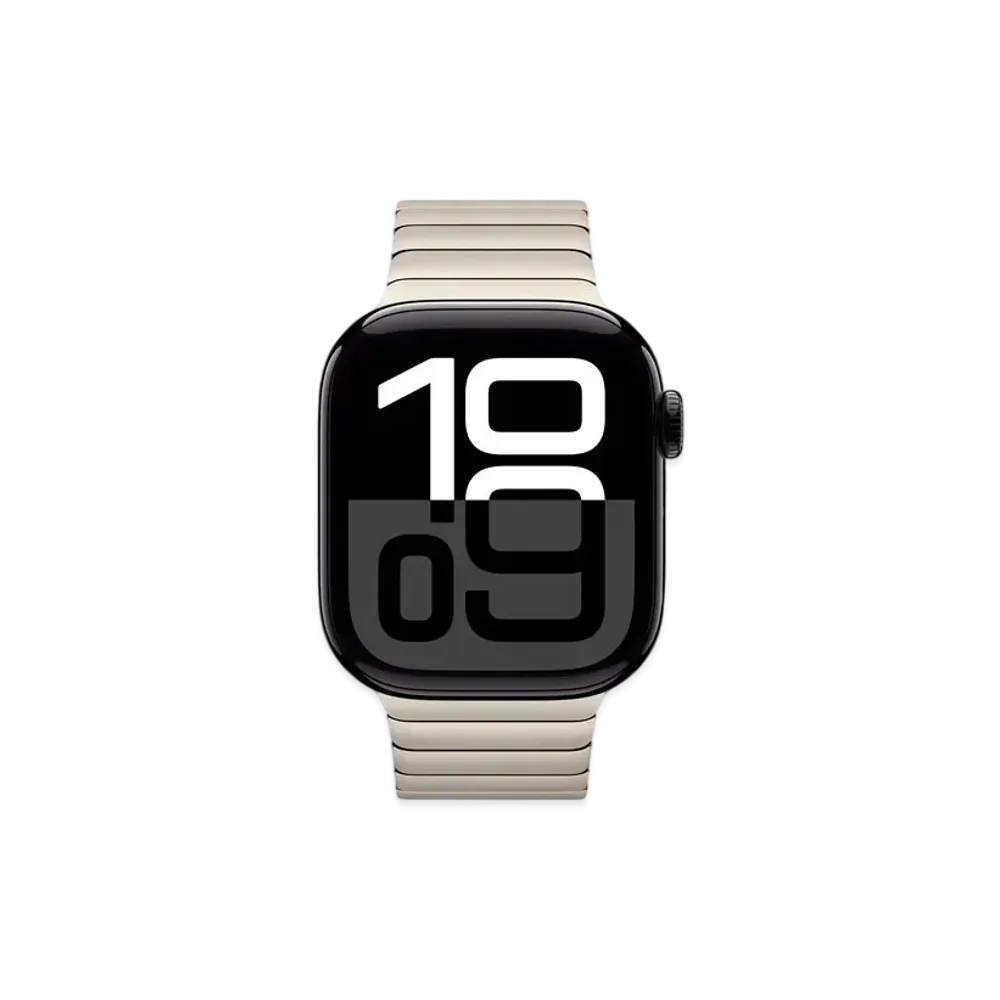 Apple Watch Series 10 GPS Model Jet Black Aluminiumcase Stainless Steel Link Bracelet "Natural"
