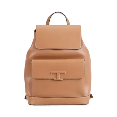 TOD'S Leather Tods T Time Les Backpack Medium "Brown"