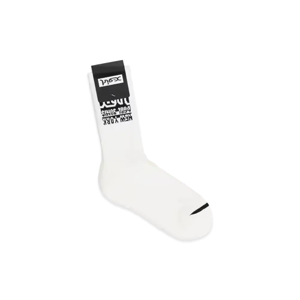 X-Girl Bicolor Box Logo Rib Socks "White"