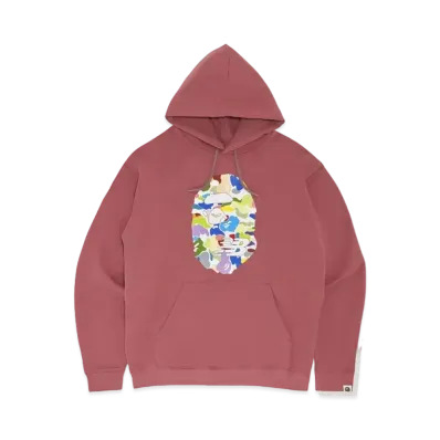 A BATHING APE x NEW BALANCE APE HEAD RELAXED FIT PULLOVER HOODIE "Red"