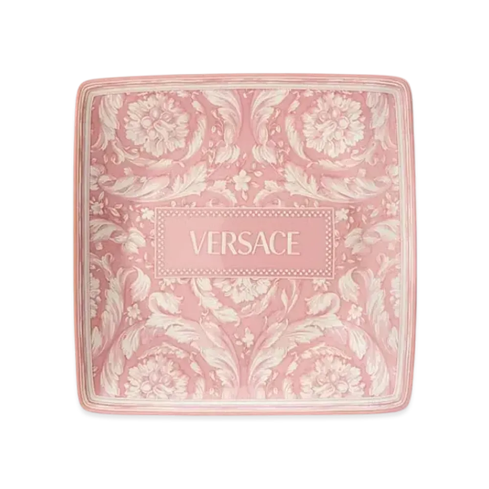 Versace Barocco Square Plate 4.5" "Pink"