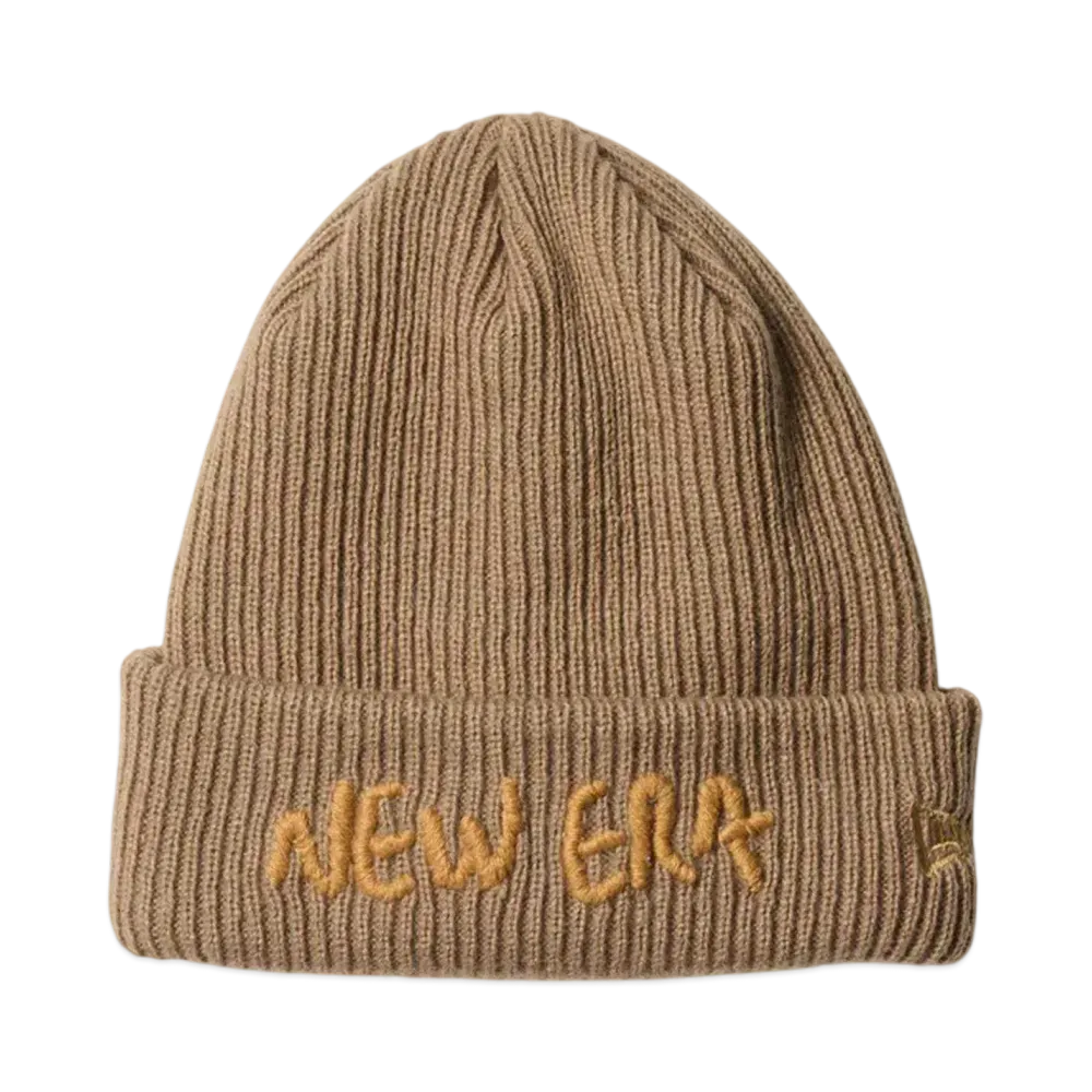 NEW ERA Basic Cuff Knit Handwritten Logo "Beige"