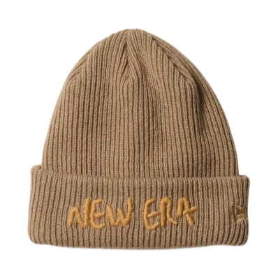 NEW ERA Basic Cuff Knit Handwritten Logo "Beige"