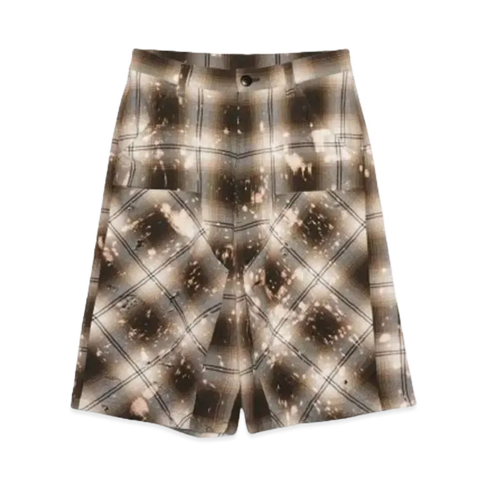 Rafu Bleached&damaged shortpant "BROWN"