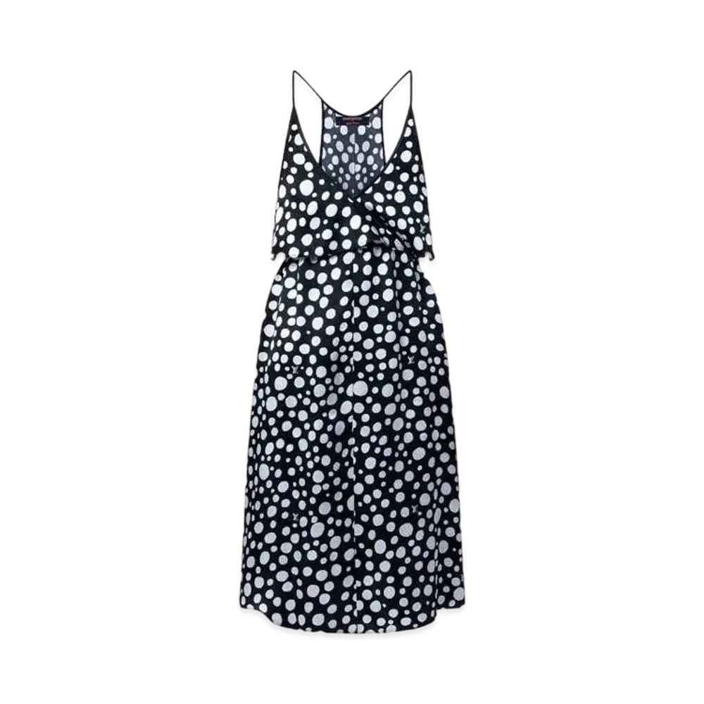 Louis Vuitton x Yayoi Kusama Infinity Dots Flounce Dress "Noir/Blanc"