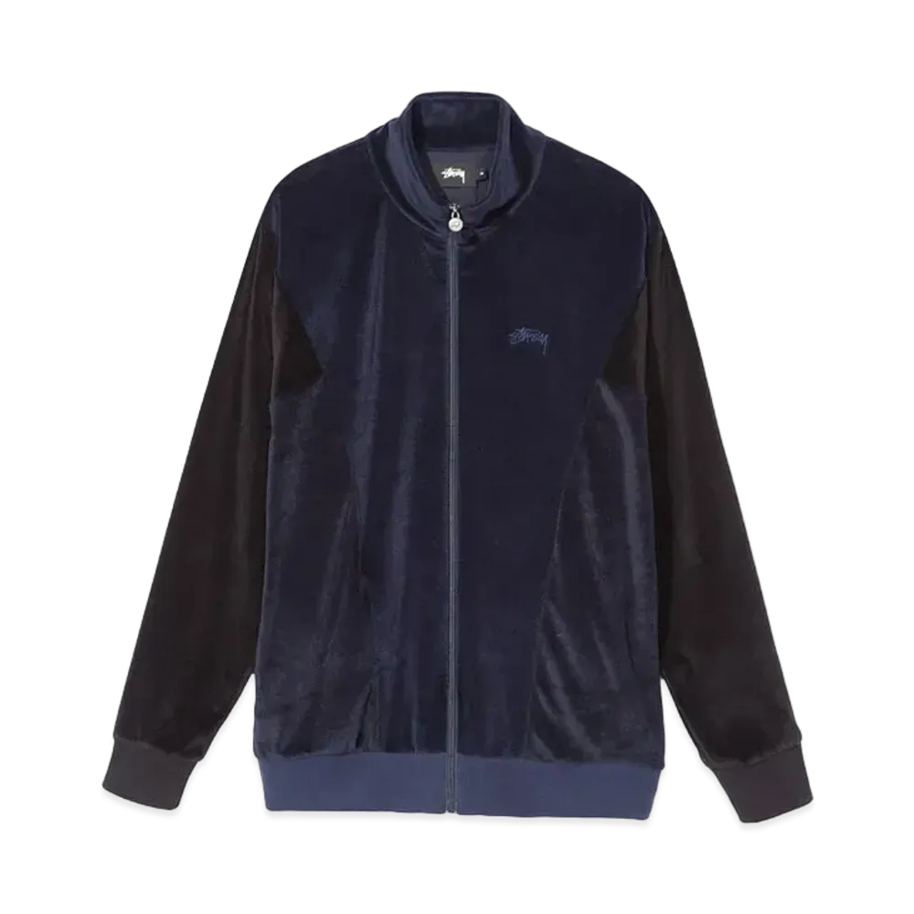 Stussy VELOUR PANELED TRACK JACKET "Navy"