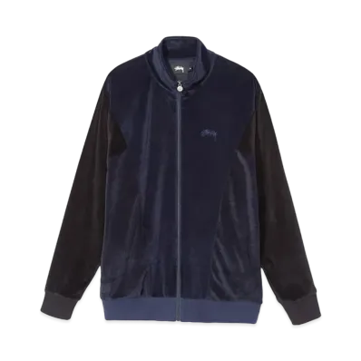 Stussy VELOUR PANELED TRACK JACKET "Navy"