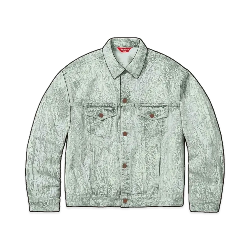 Supreme Crackle Denim Trucker Jacket "Multi"