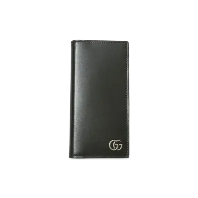 GUCCI GG Marmont Long Wallet Leather "Black/Silver"