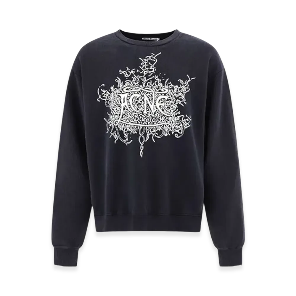 Acne Studios Neon Logo Crew Neck Sweatshirt "Black"