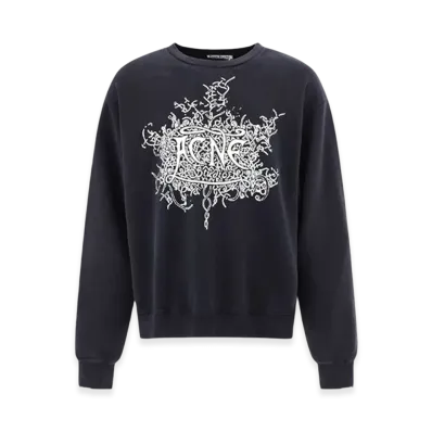 Acne Studios Neon Logo Crew Neck Sweatshirt "Black"