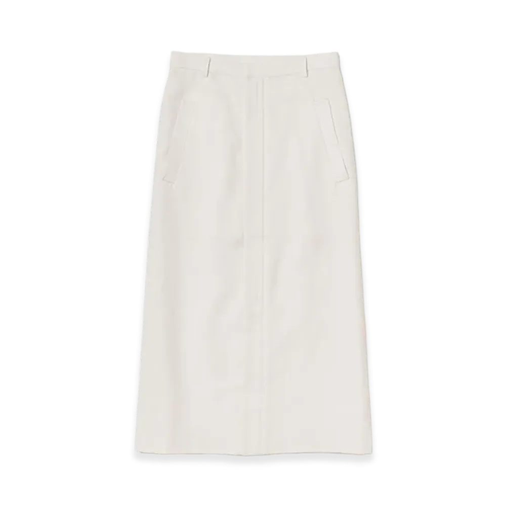 AURALEE Women's Wool Cotton Linen OX Skirt "Off White"