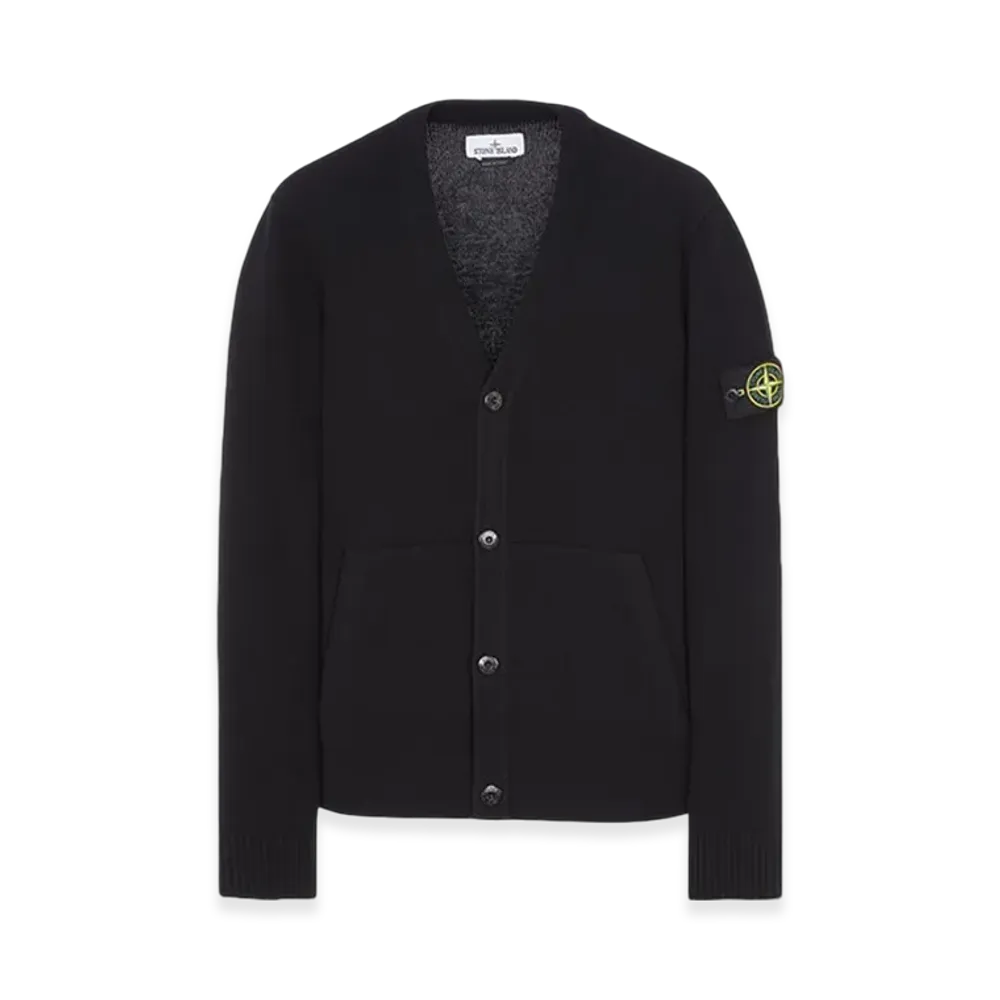 Stone Island 506A2 Geelong Wool Knit Cardigan - 23FW "Black"