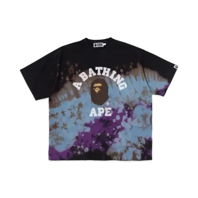 A BATHING APE Tie Dye College Relaxed Fit Tee "Black"