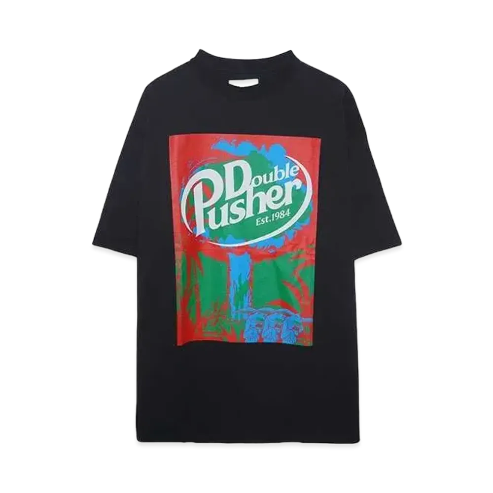 TAIN DOUBLE PUSH DOUBLE PUSHER SHORT SLEEVE T-SHIRTS "BLACK"