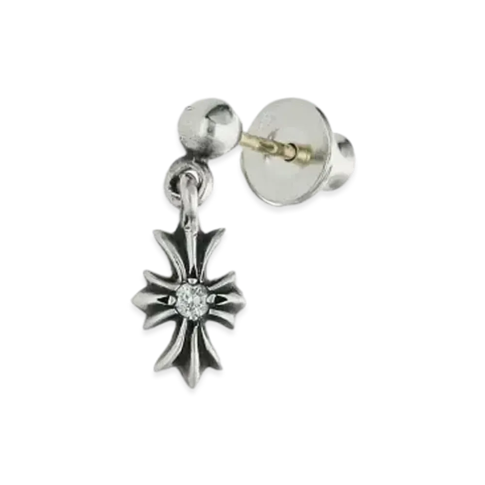 Chrome Hearts Tiny E CH Plus Drop Earring Diamond "Silver"