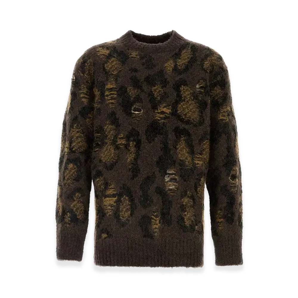 JUNYA WATANABE Embroidered Wool Blend Sweater "Animal Print"