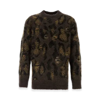 JUNYA WATANABE Embroidered Wool Blend Sweater "Animal Print"