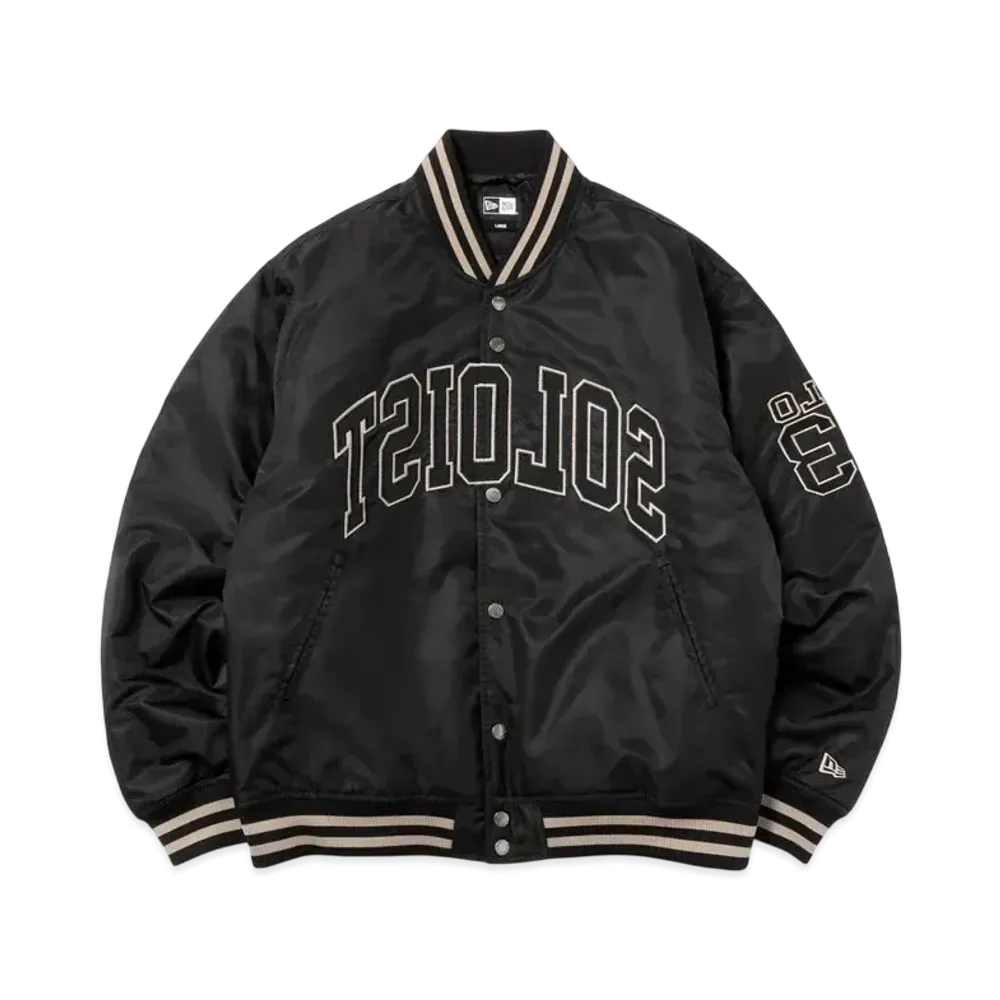 NEW ERA x TAKAHIROMIYASHITATheSoloist. SS25 Nylon Varsity Jacket "Black"