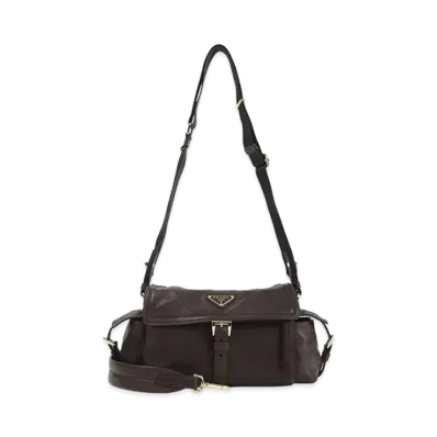 PRADA Explorer Nappa Leather Shoulder Bag "Brown"