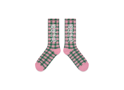 BlackEyePatch Checked HWC Socks "Pink/Green"
