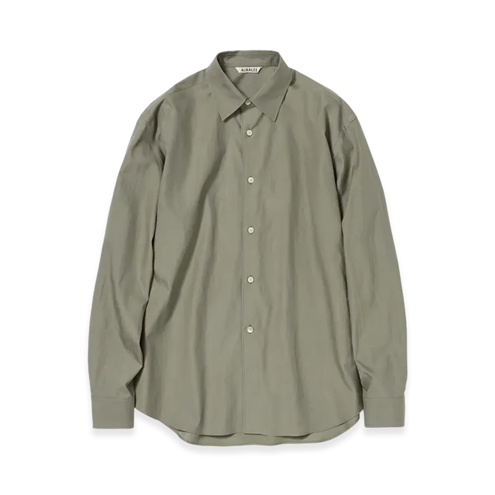 AURALEE Women's Washed Finx Twill Shirt "Olive"