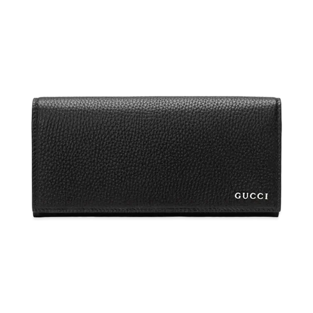 GUCCI Long Coin Wallet With Gucci Logo "Black"