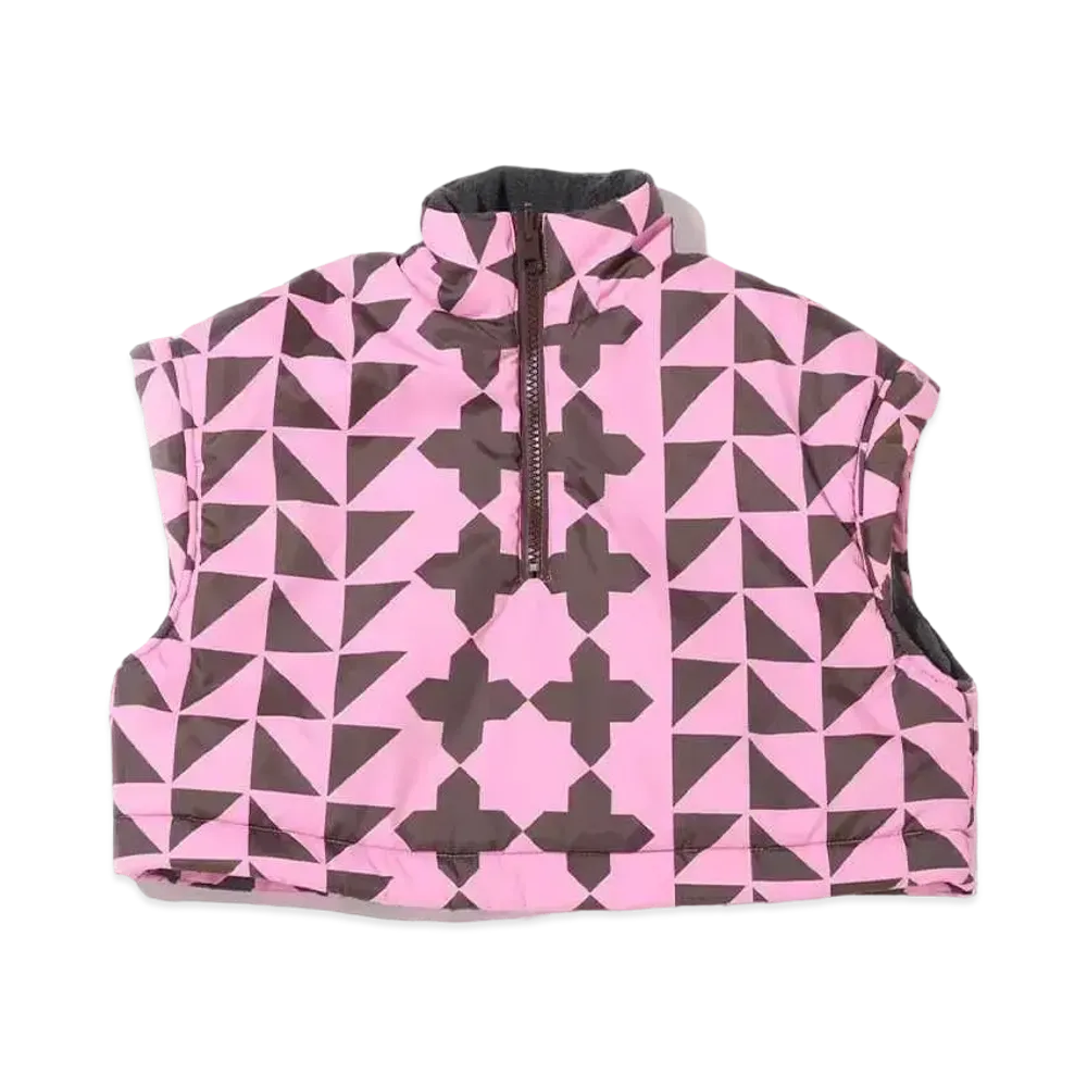 atmos pink Reversible Nakawata Quilt Gala Vest "Pink/Brown"
