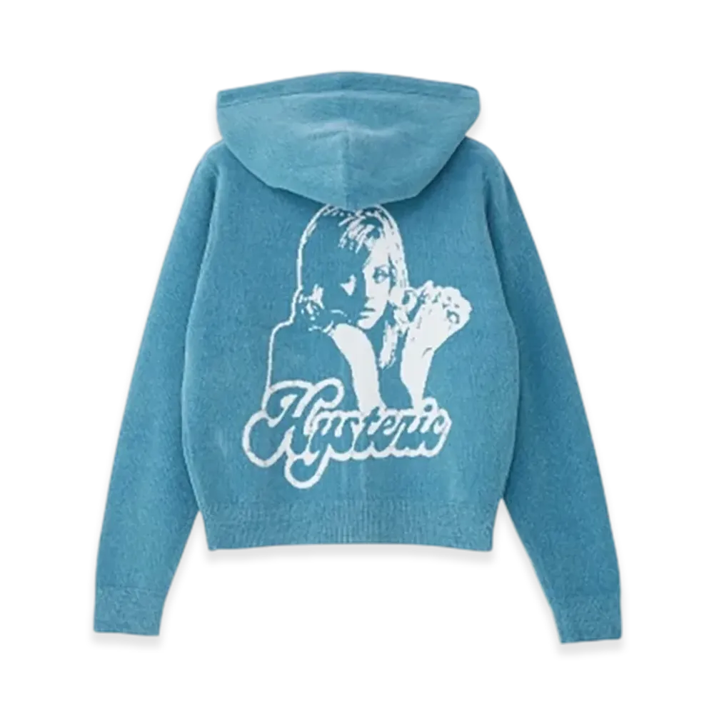 HYSTERIC GLAMOUR Hysteric Girl Knit Hoodie Women "Blue"