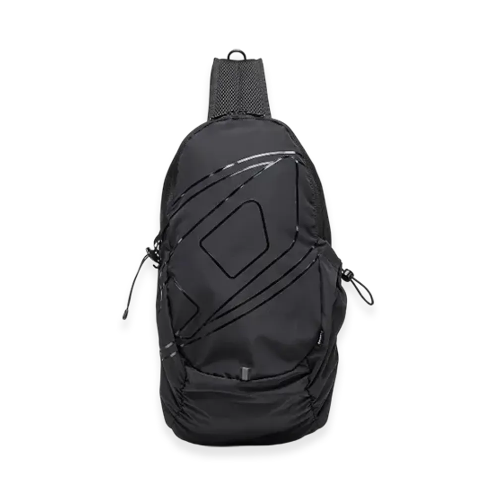 Diesel Drape Sling Bag Nylon Sling Bag "Black"